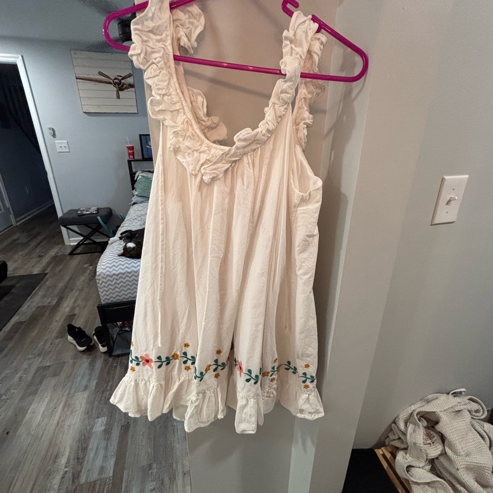 Hudson Baby Cream Ruffled Blouse with Floral Accents